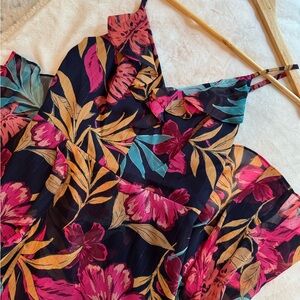 Kensie Floral High Low Dress - Pink, Blue, Yellow